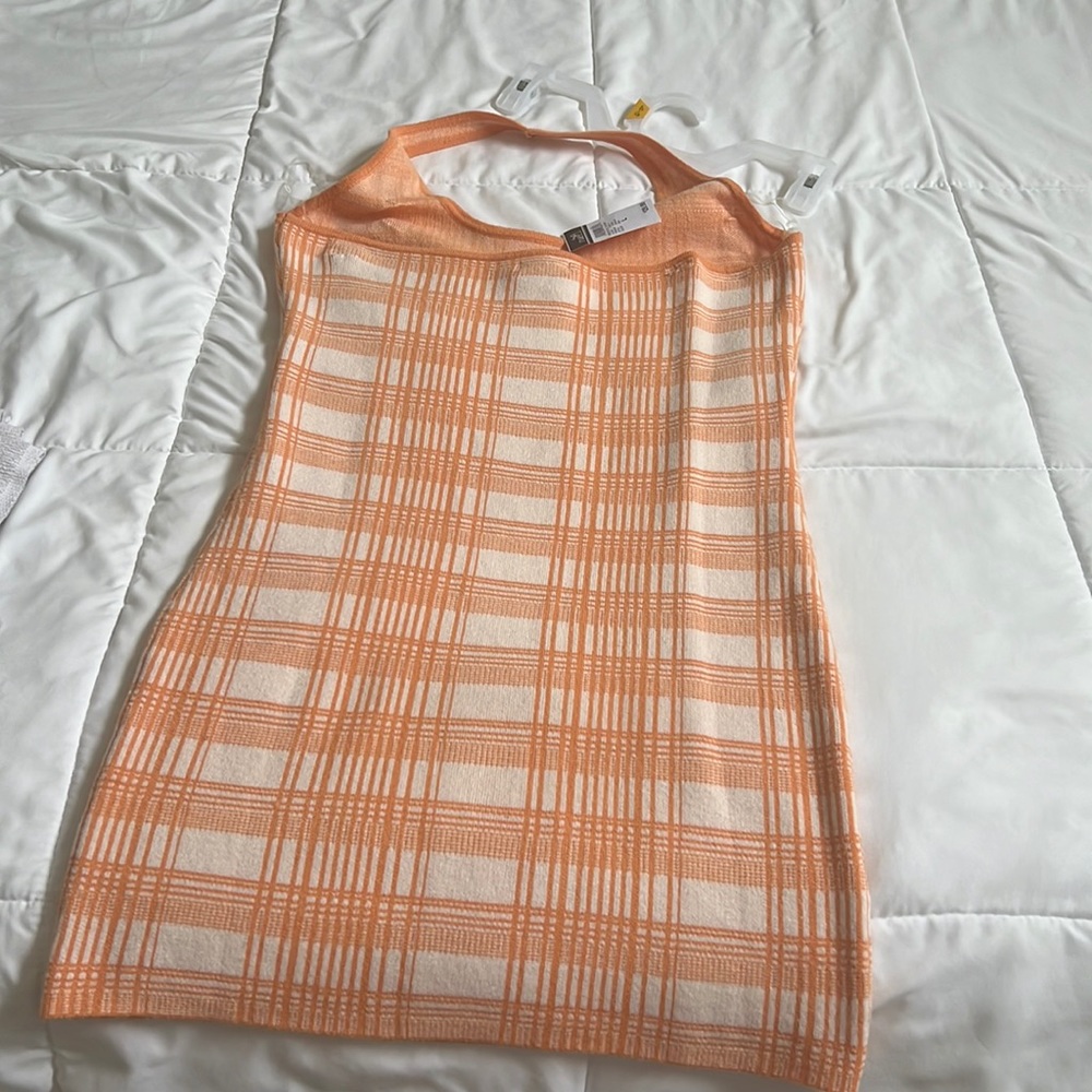 Sweater material halter dress